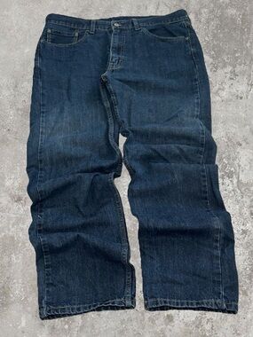 38 x 32 Levi’s 505 Straight Leg Dark Wash Blue Denim Jeans
